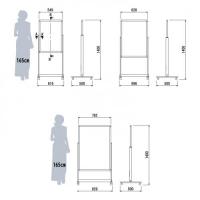 2381　ポスタースタンド　ホワイト　(3種類:B2,A1,B1)　　　