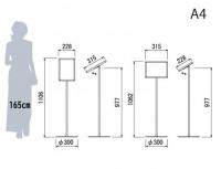 2835　フロアスタンド　(ステン/ホワイト/ブラック) 　(2種類:A4,A3)